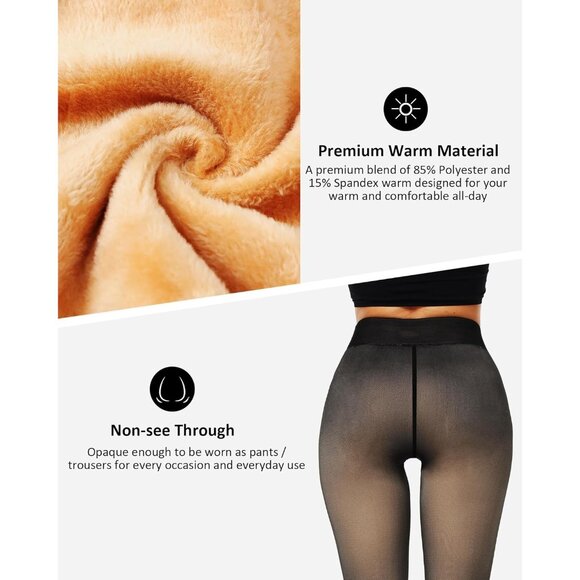 Winter Warm Fleece Lined Leggings Women Thick Thermal Velvet Tights Cozy Wear - Picture 4 of 7